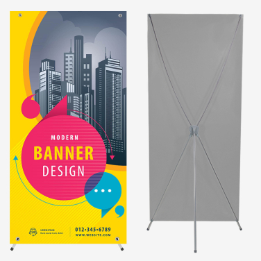 X-Stand - 24" x 63" (w/ Pop-up Banner)